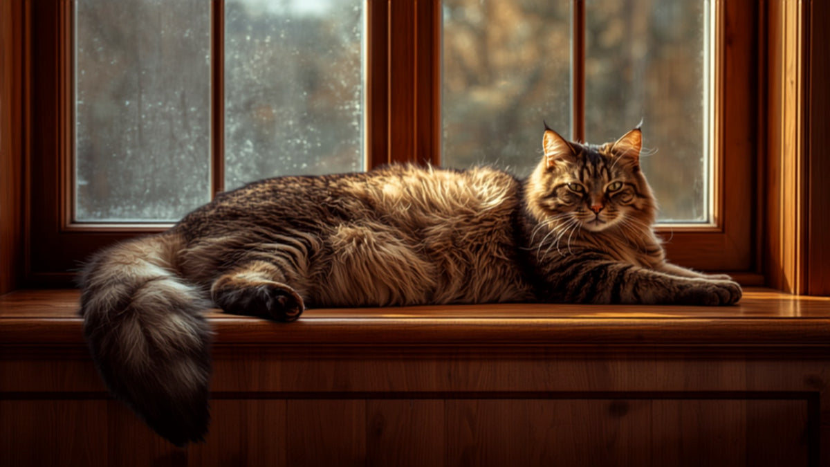 Maine Coon auf der Fensterbank