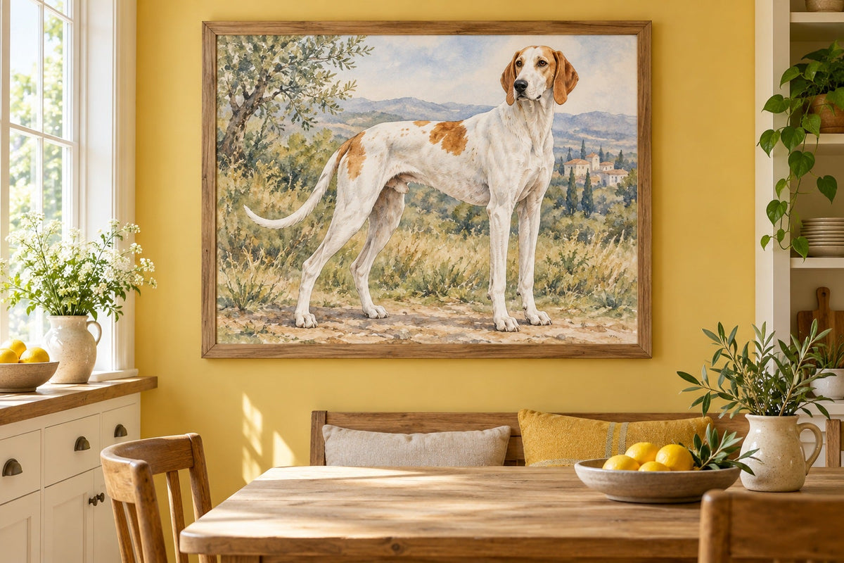 Billy als Wandbild im Stil Aquarell, Raum: gelbe Wohnküche