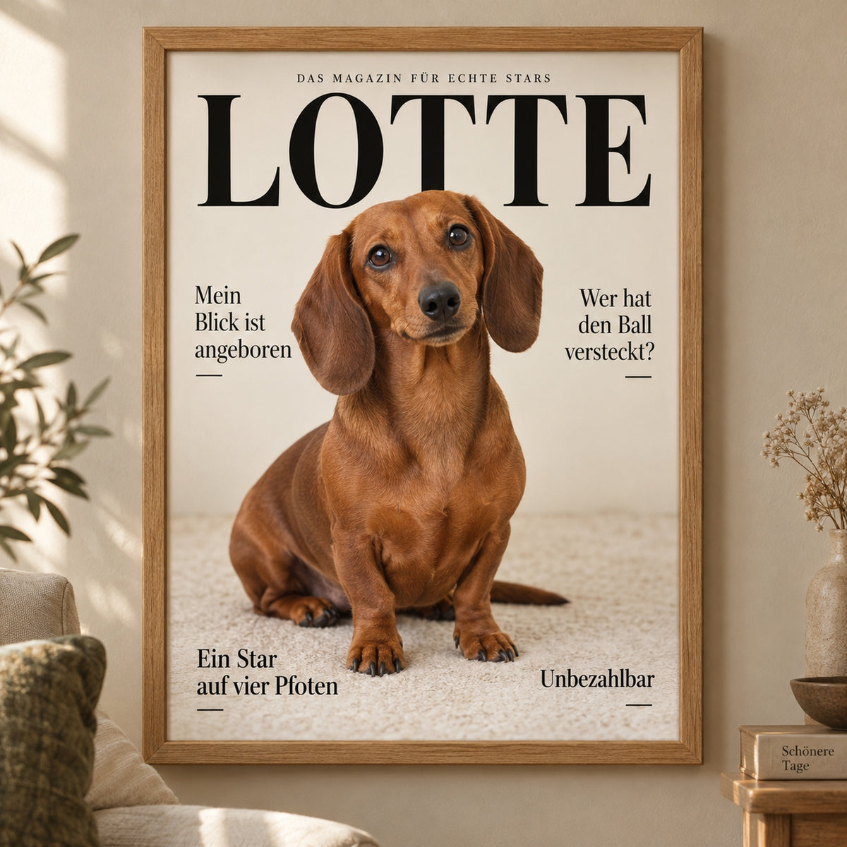 Dackel Portrait und Geschenke