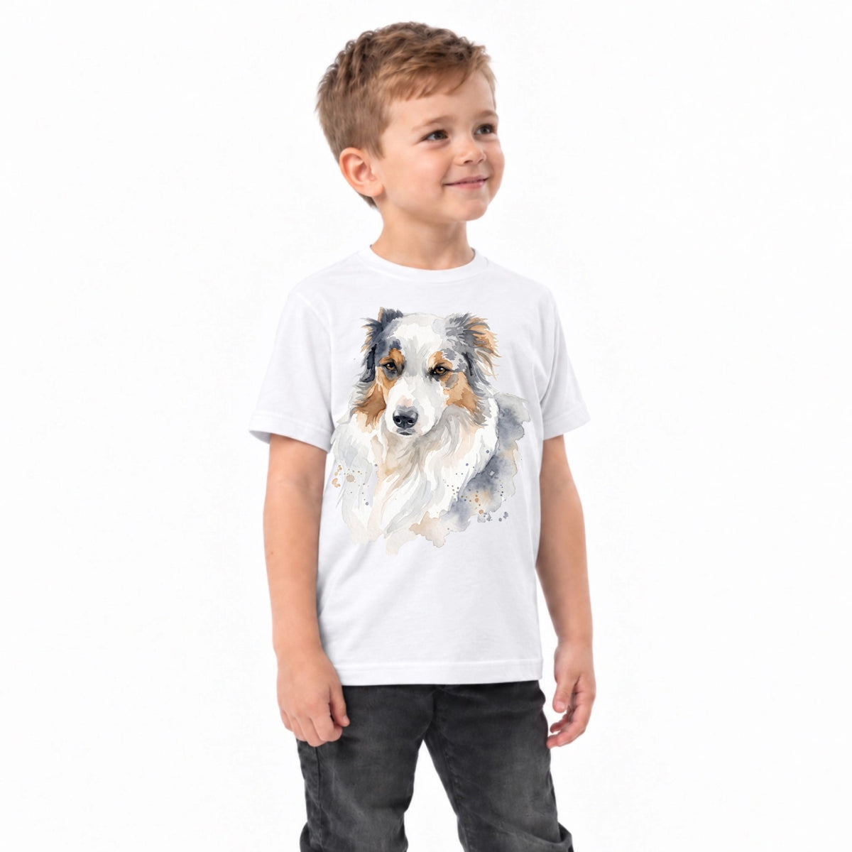 Personalisiertes Kleinkind-T-Shirt mit deinem Tier, Beispiel mit Berner Sennenhund im Pop-Art-Stil