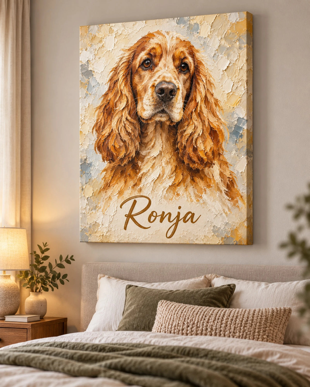 Personalized dog portrait on canvas