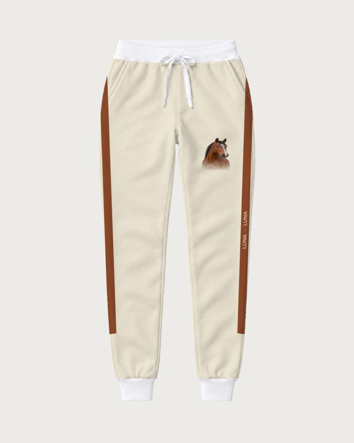 Signature Stripe joggers with horse portrait: view of the full joggers