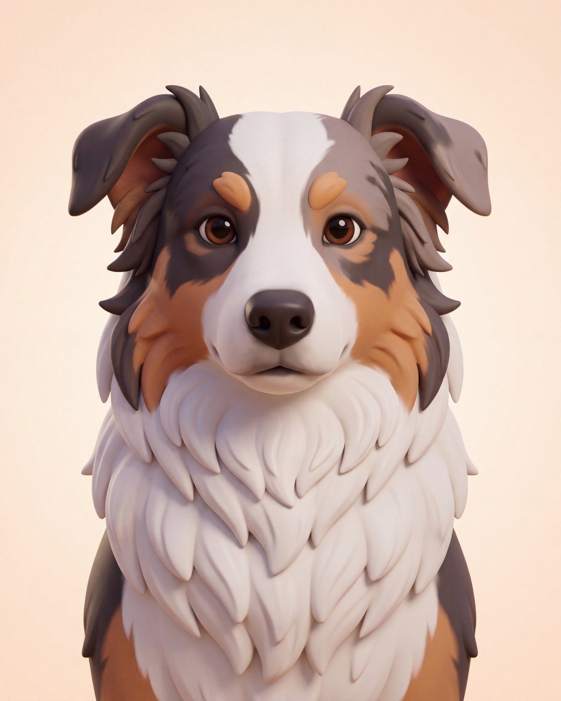 Hundeportrait im Stil 3D-Cartoon