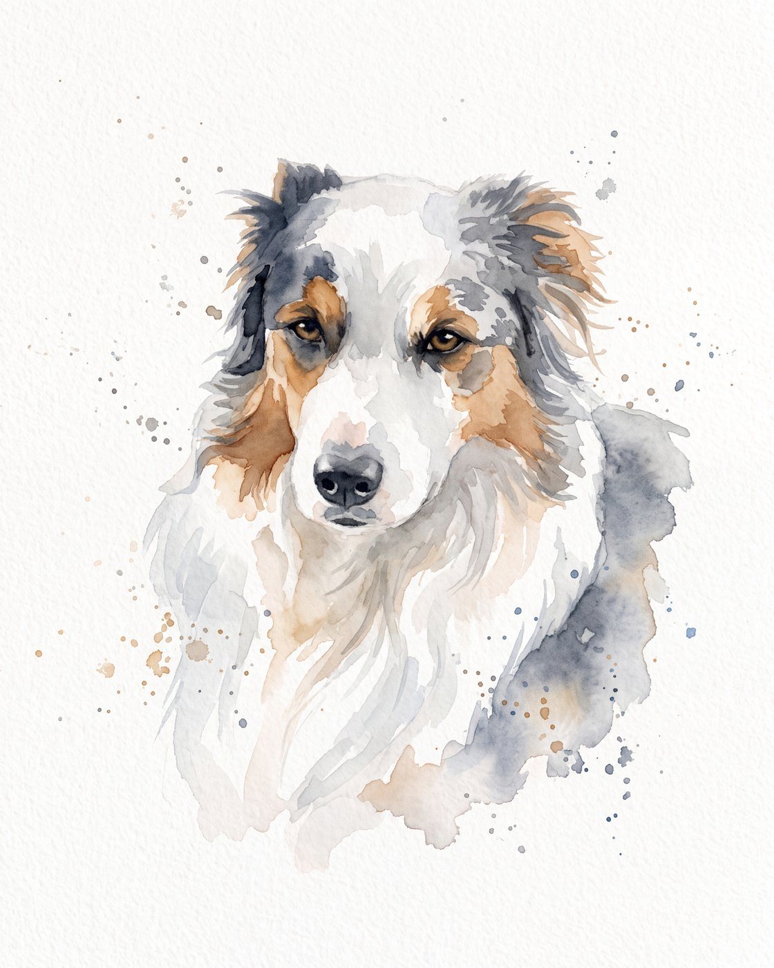 Hundeportrait im Stil Aquarell