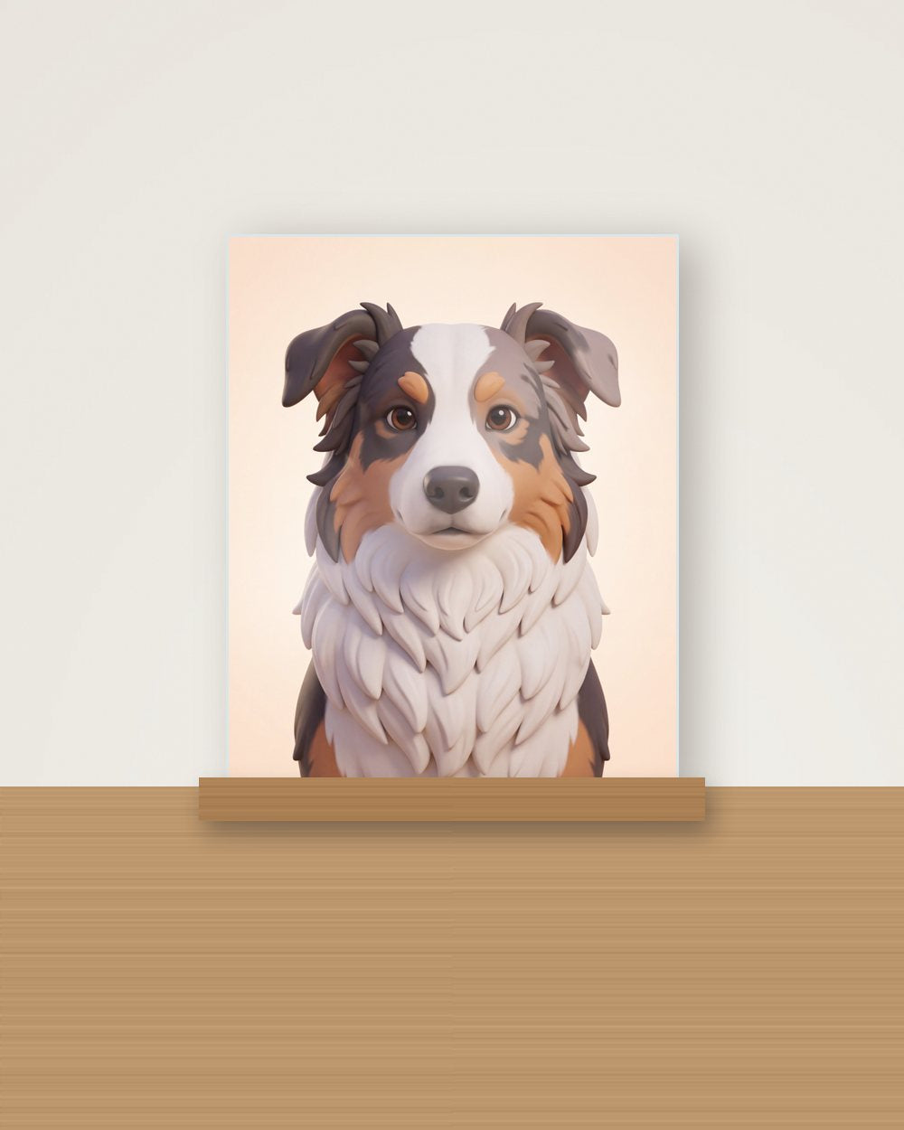 Hundeportrait im Stil 3D-Cartoon als Acryl-Aufsteller, Beispiel