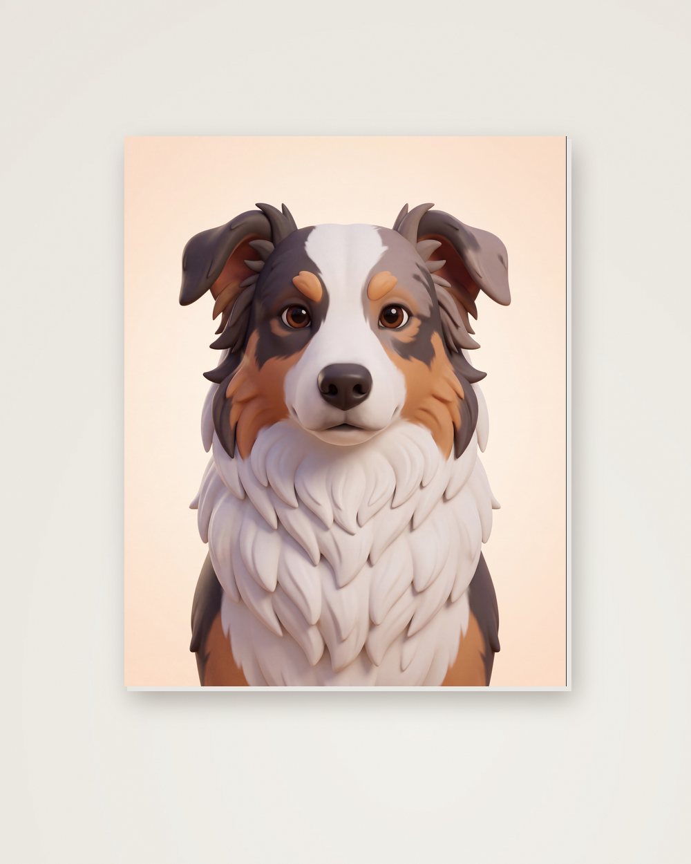 Hundeportrait im Stil 3D-Cartoon auf Hartschaumplatte, Beispiel