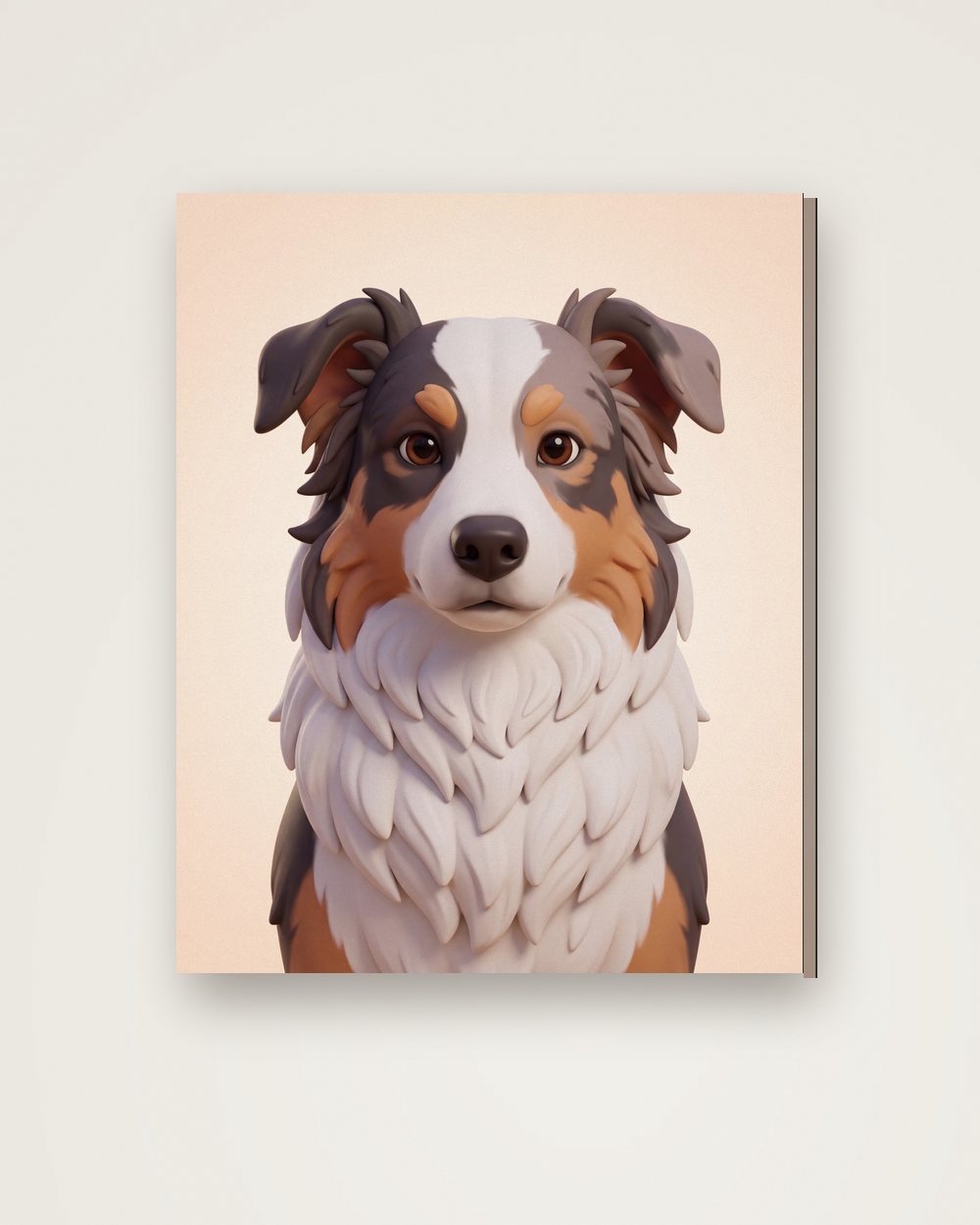 Hundeportrait im Stil 3D-Cartoon auf Leinwand, Beispiel