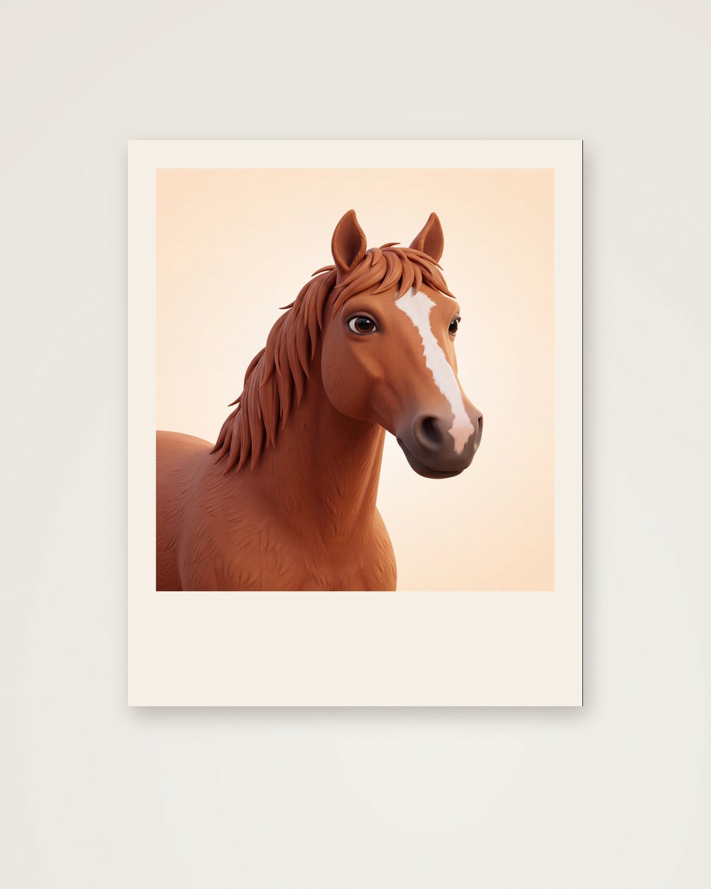 Pferdeportrait im Stil 3D-Cartoon als Poster, Beispiel