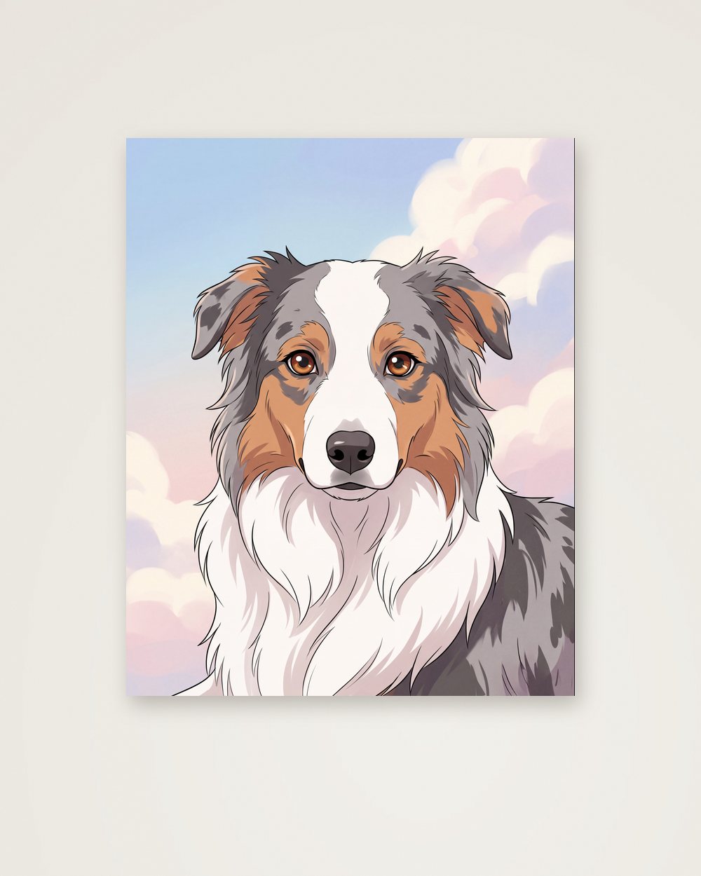 Hundeportrait im Stil Anime als Poster, Beispiel