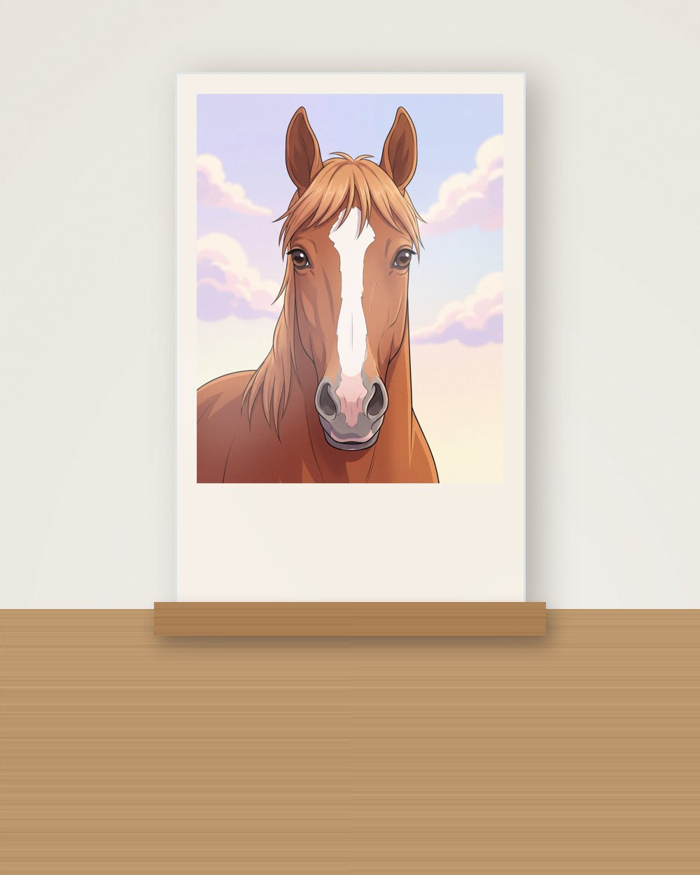 Pferdeportrait im Stil Anime als Acryl-Aufsteller, Beispiel