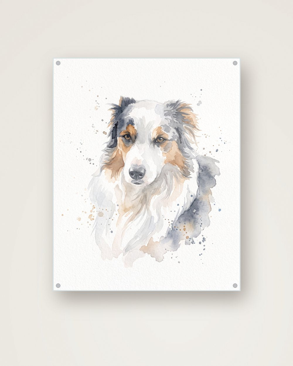 Hundeportrait im Stil Aquarell auf Acrylglas, Beispiel