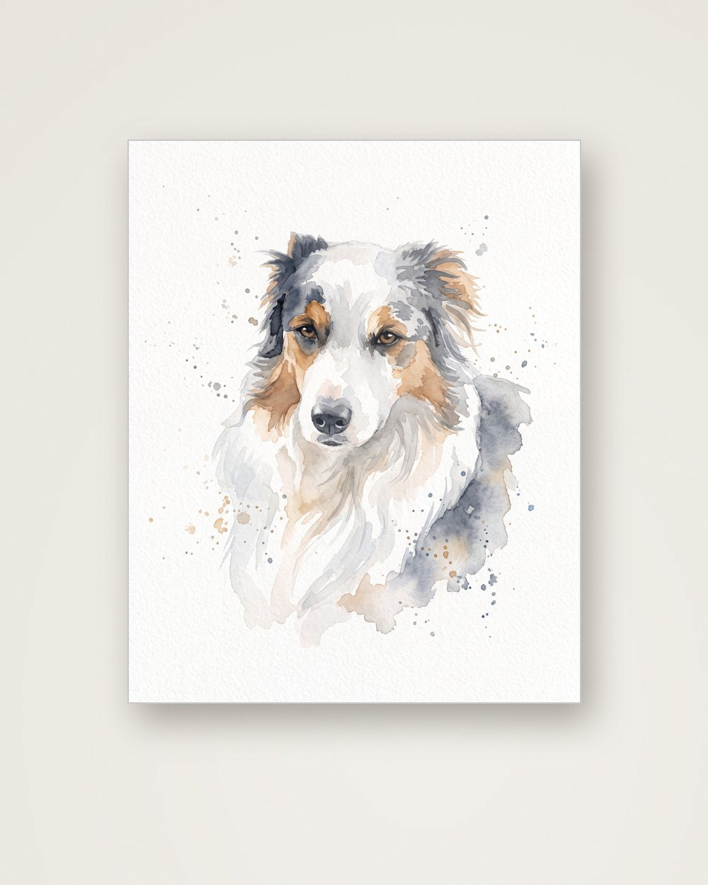 Hundeportrait im Stil Aquarell auf Aluminium, Beispiel