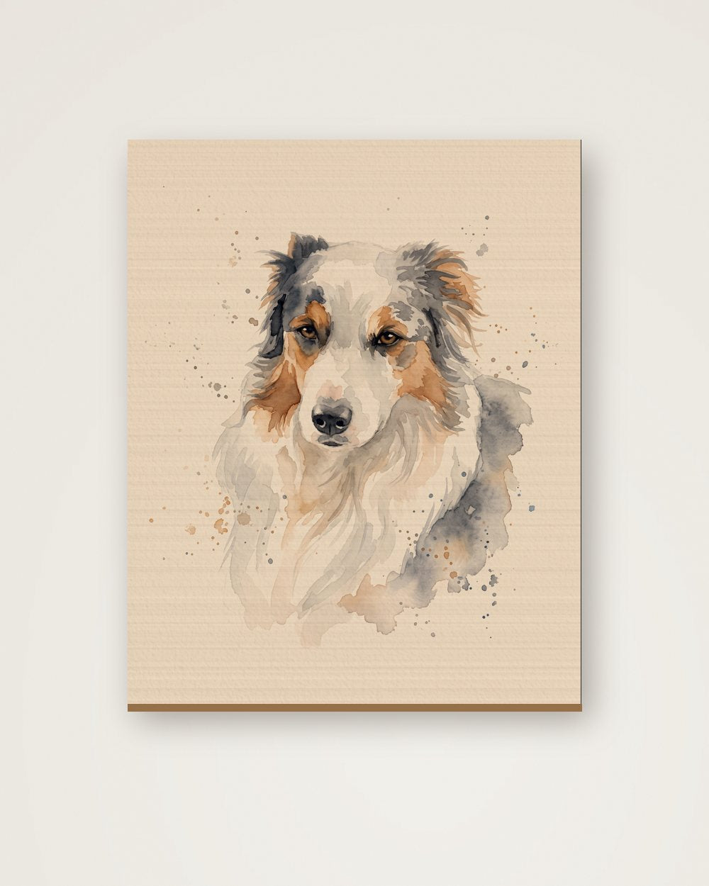 Hundeportrait im Stil Aquarell auf Holz, Beispiel