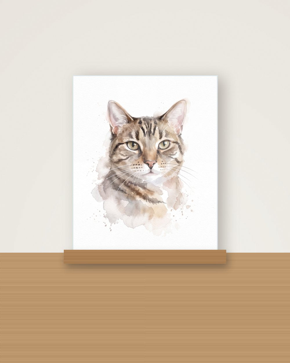 Katzenportrait im Stil Aquarell als Acryl-Aufsteller, Beispiel