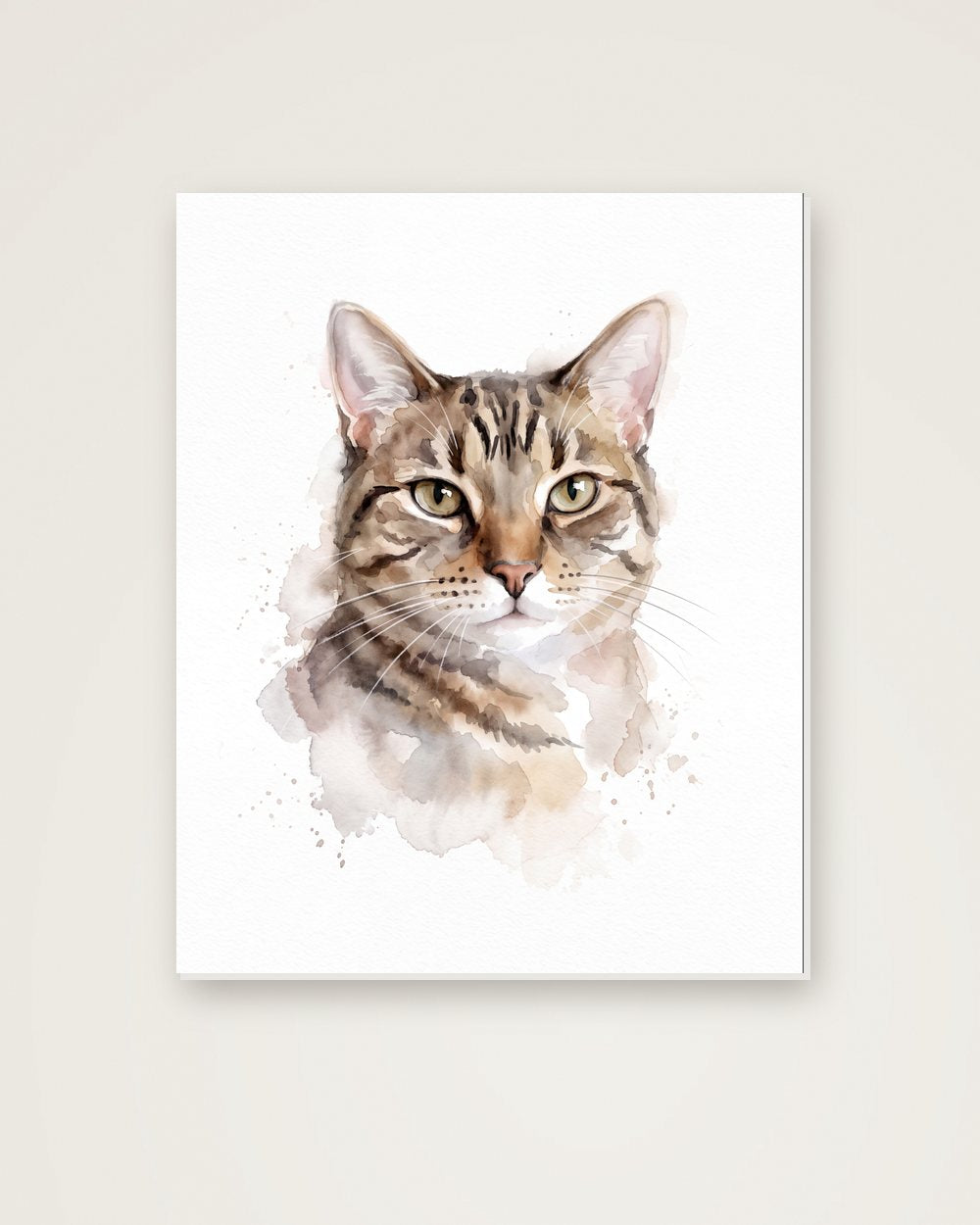 Katzenportrait im Stil Aquarell auf Hartschaumplatte, Beispiel