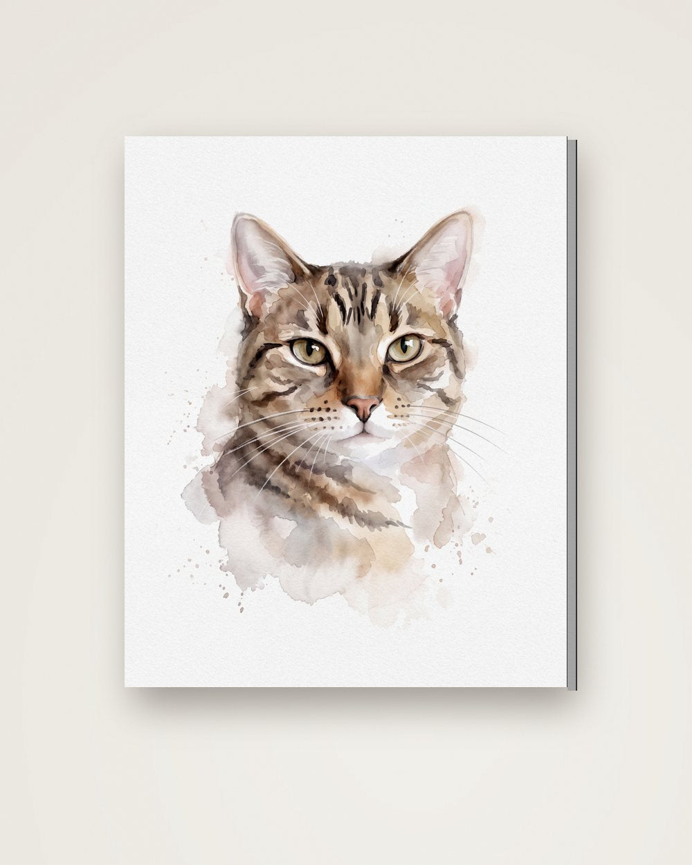 Katzenportrait im Stil Aquarell auf Leinwand, Beispiel