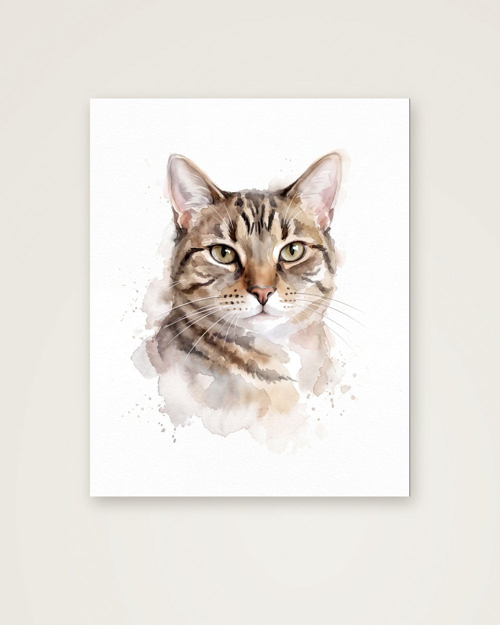 Katzenportrait im Stil Aquarell als Poster, Beispiel