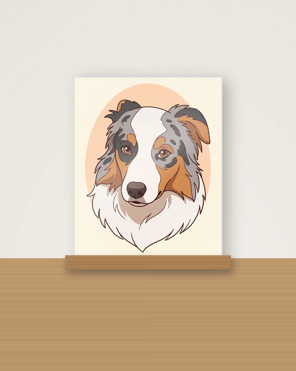Hundeportrait im Stil Cartoon als Acryl-Aufsteller, Beispiel