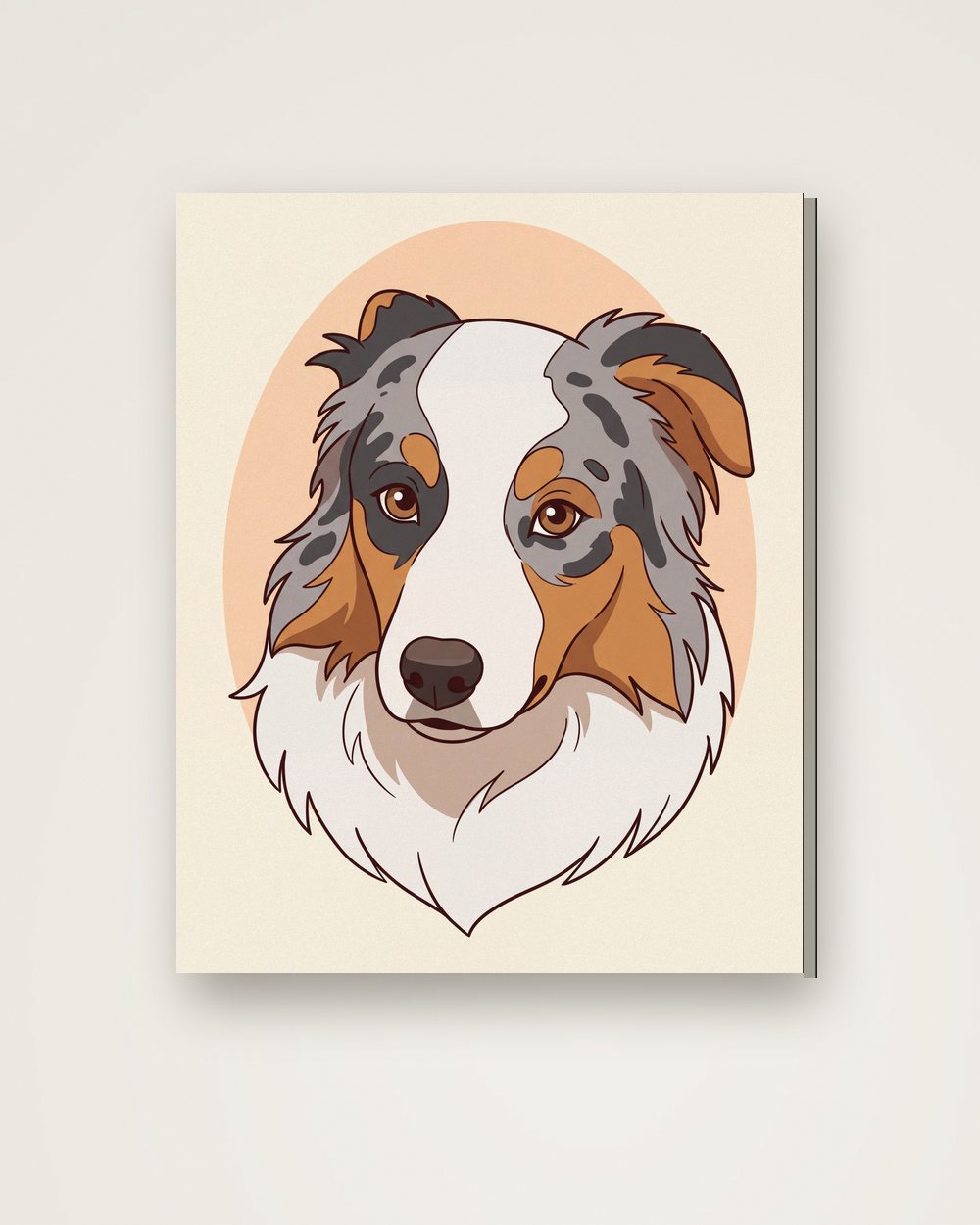 Hundeportrait im Stil Cartoon auf Leinwand, Beispiel