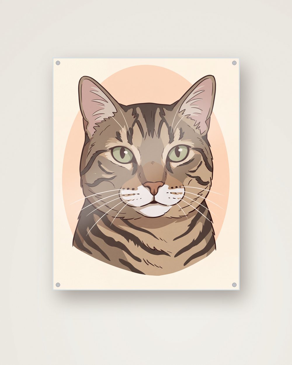 Katzenportrait im Stil Cartoon auf Acrylglas, Beispiel