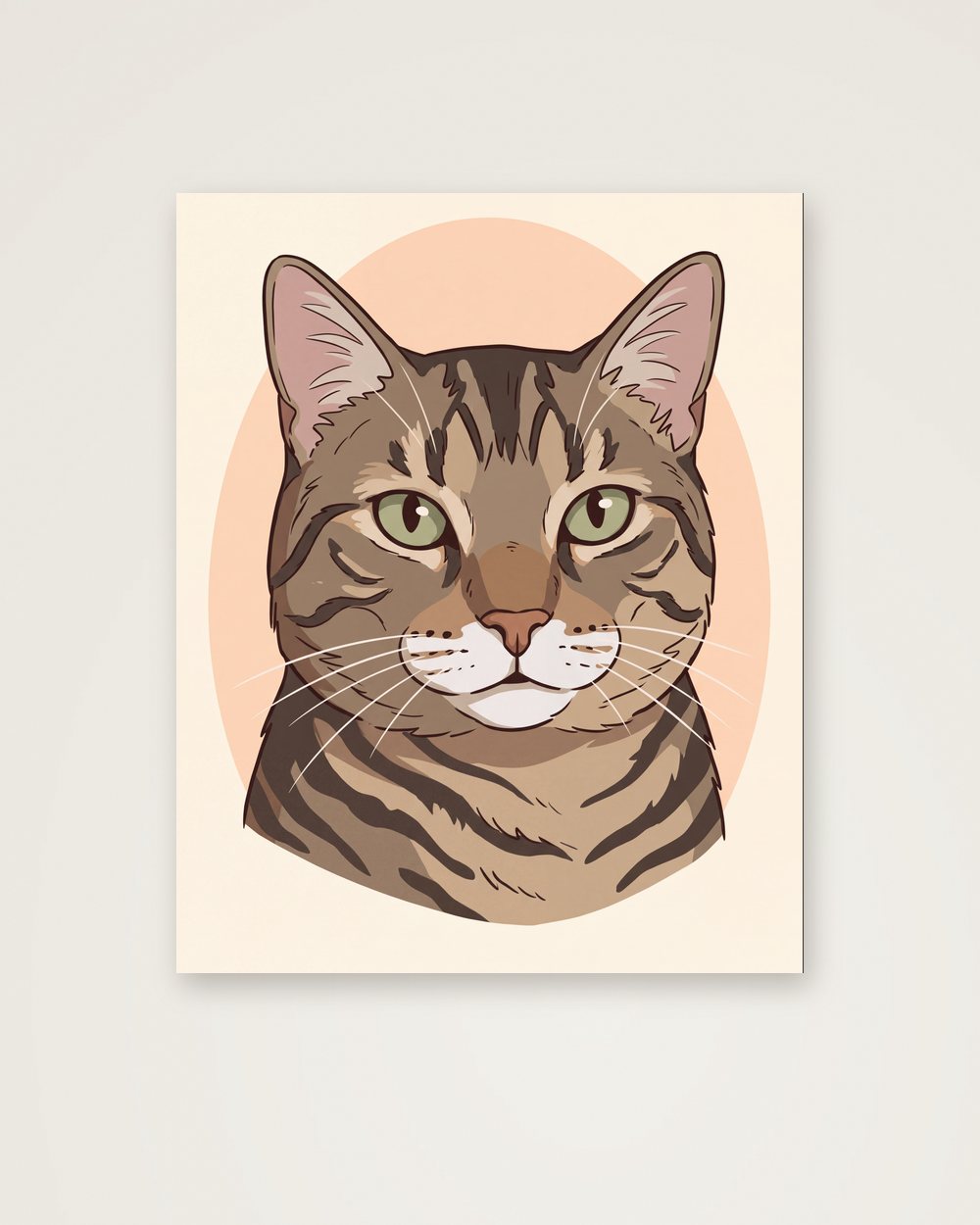 Katzenportrait im Stil Cartoon als Poster, Beispiel