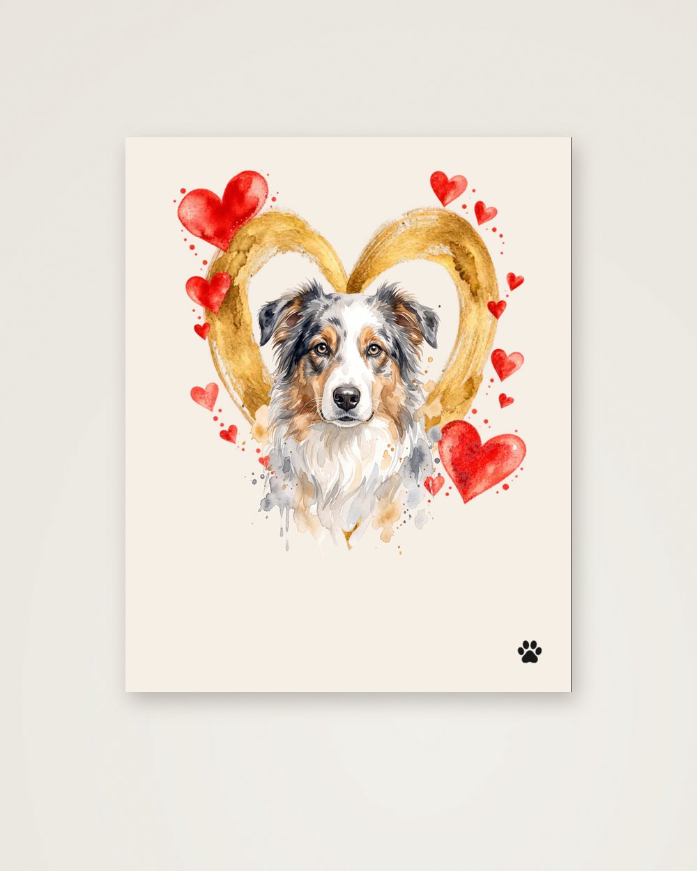 Hundeportrait im Stil Herzensbild als Poster, Beispiel