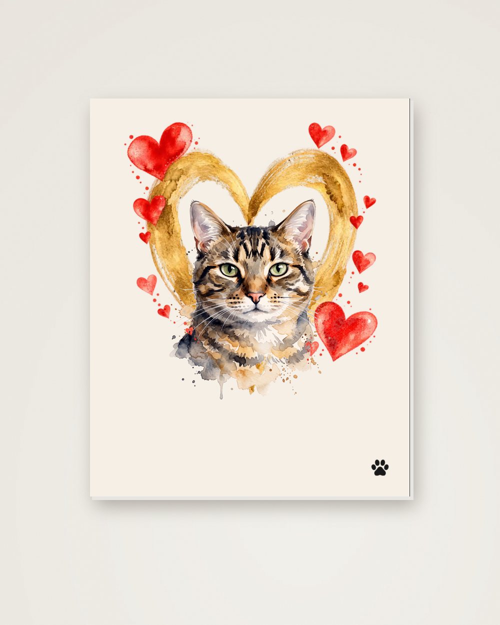 Katzenportrait im Stil Herzensbild auf Hartschaumplatte, Beispiel