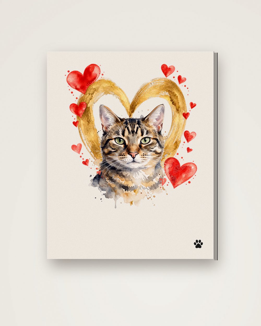 Katzenportrait im Stil Herzensbild auf Leinwand, Beispiel