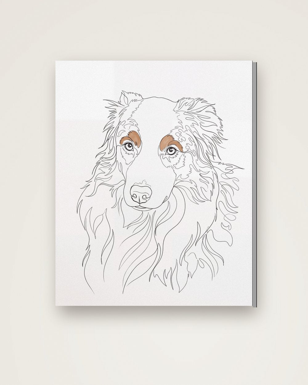 Hundeportrait im Stil Minimal auf Leinwand, Beispiel