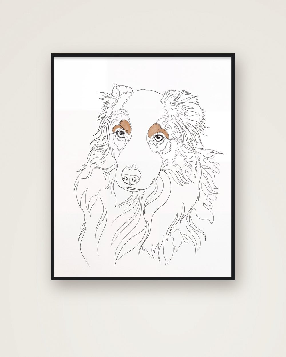 Hundeportrait im Stil Minimal als Poster im Metallrahmen, Beispiel