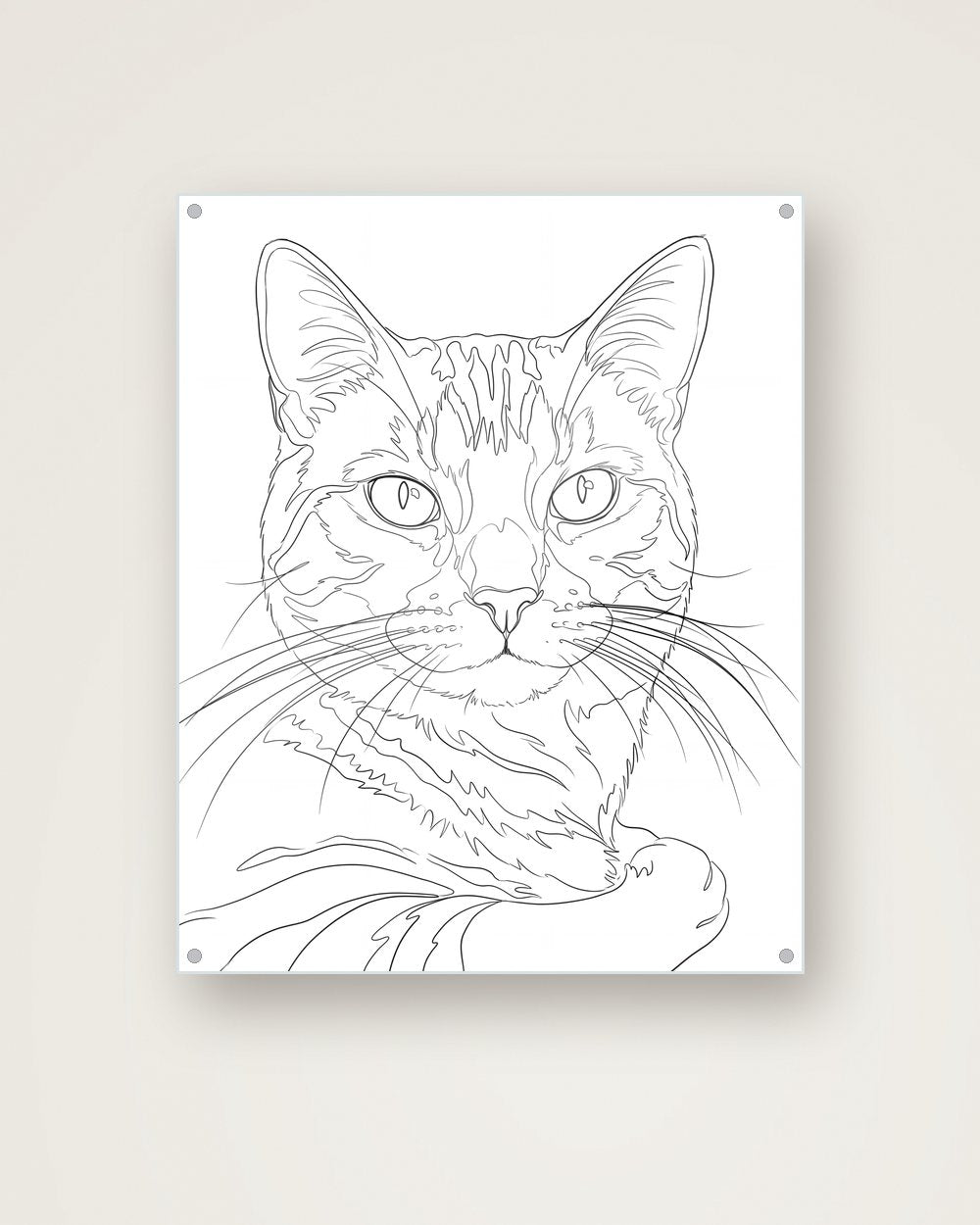 Katzenportrait im Stil Minimal auf Acrylglas, Beispiel