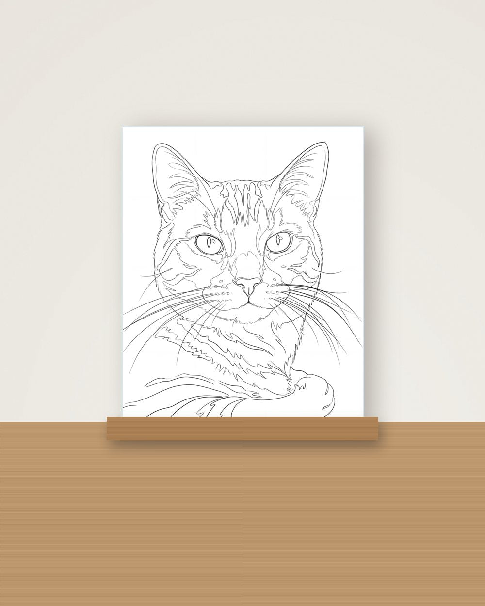 Katzenportrait im Stil Minimal als Acryl-Aufsteller, Beispiel