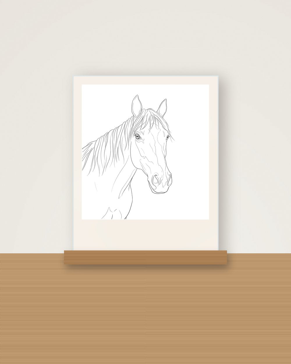 Pferdeportrait im Stil Minimal als Acryl-Aufsteller, Beispiel