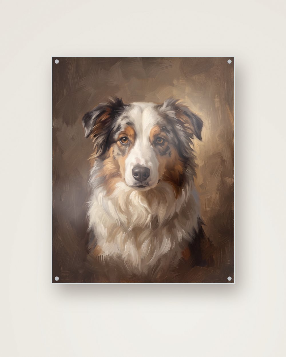 Hundeportrait im Stil Klassisches Ölgemälde auf Acrylglas, Beispiel