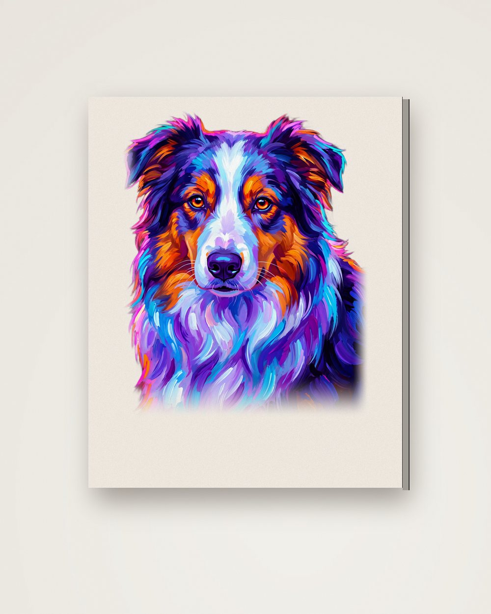 Hundeportrait im Stil Pop-Art auf Leinwand, Beispiel