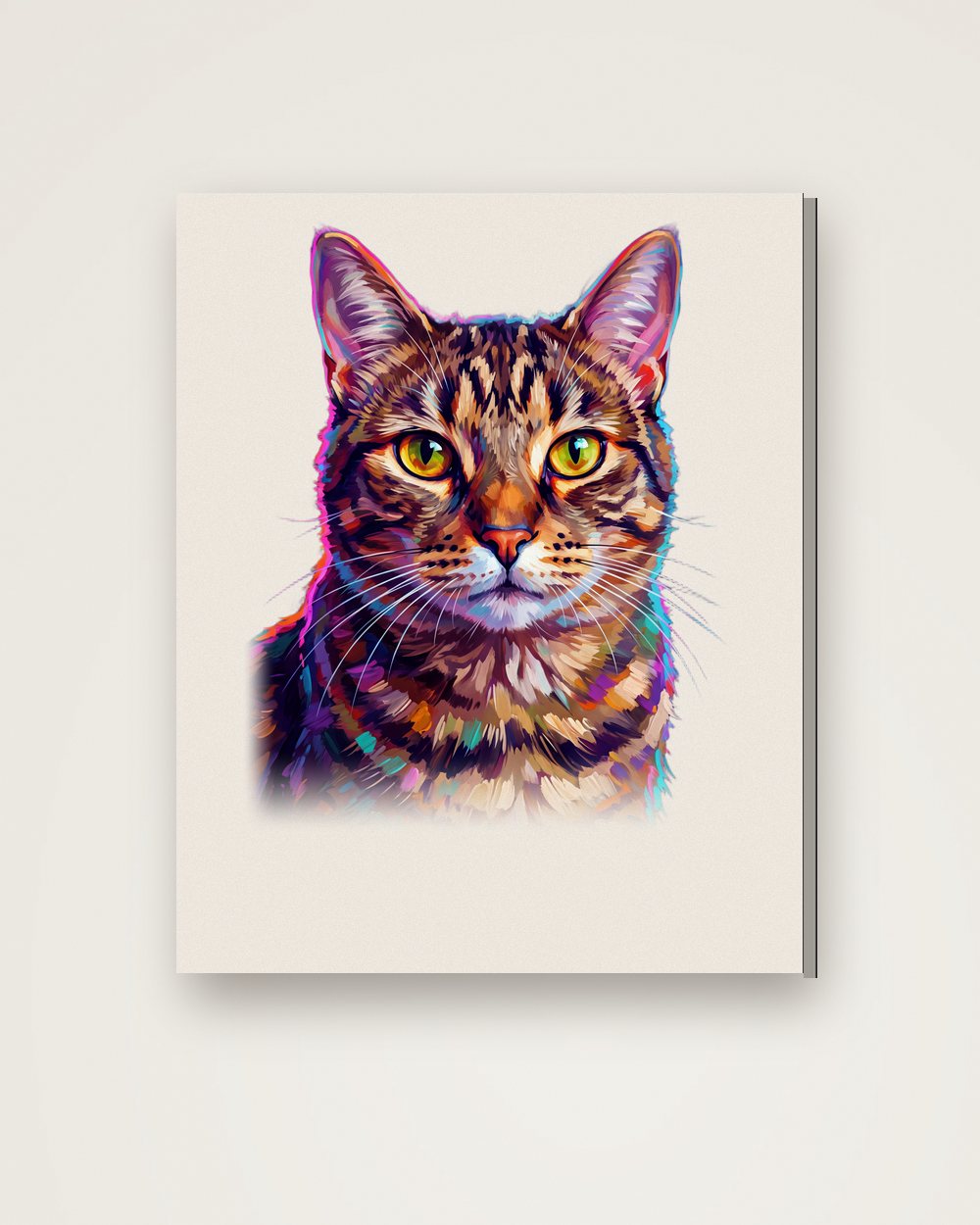 Katzenportrait im Stil Pop-Art auf Leinwand, Beispiel