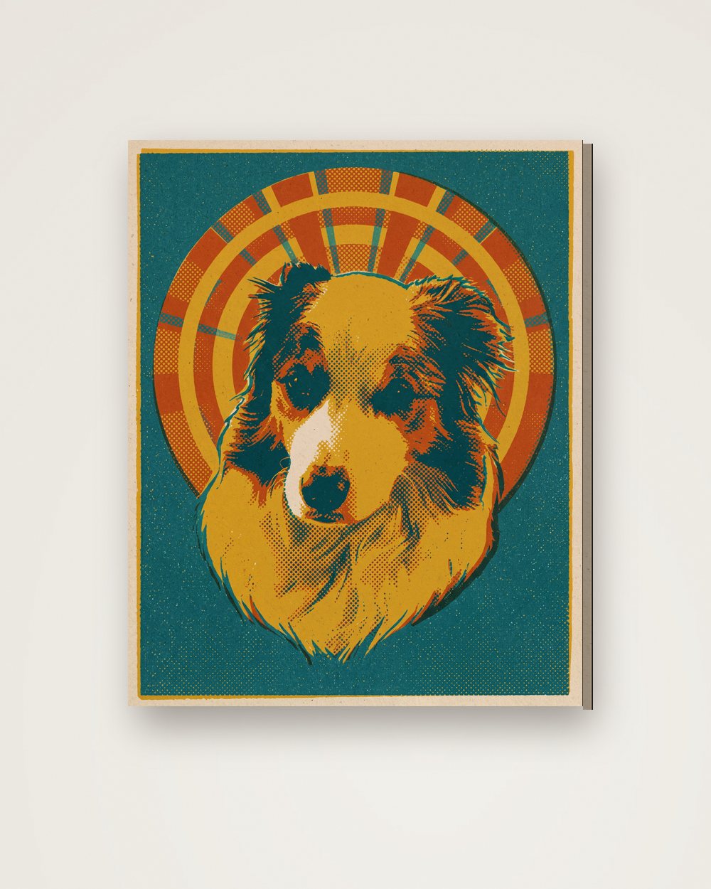 Hundeportrait im Stil Retro auf Leinwand, Beispiel