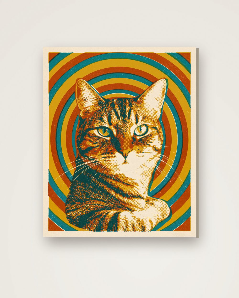 Katzenportrait im Stil Retro auf Leinwand, Beispiel