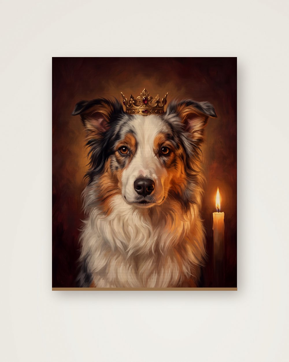Hundeportrait im Stil Royal auf Holz, Beispiel