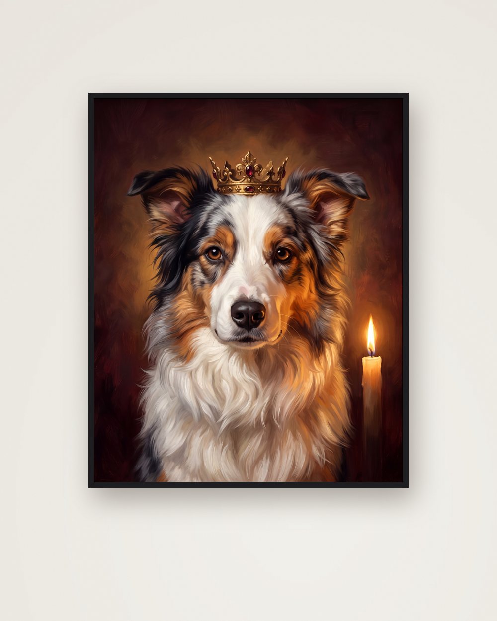 Hundeportrait im Stil Royal als Poster im Metallrahmen, Beispiel