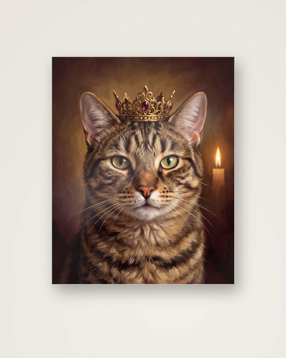 Katzenportrait im Stil Royal auf Aluminium, Beispiel