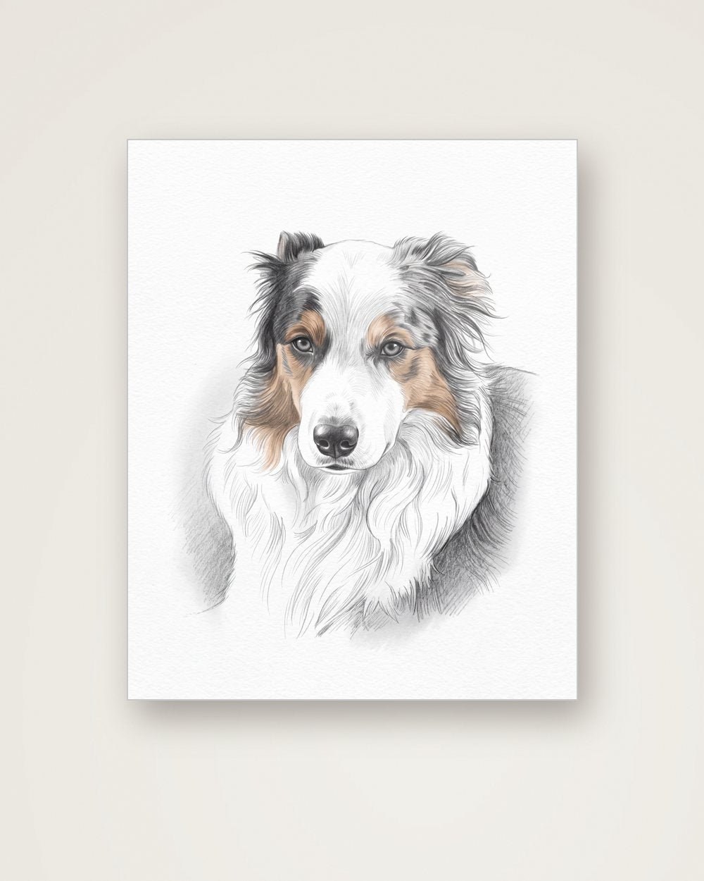 Hundeportrait im Stil Sketch auf Aluminium, Beispiel