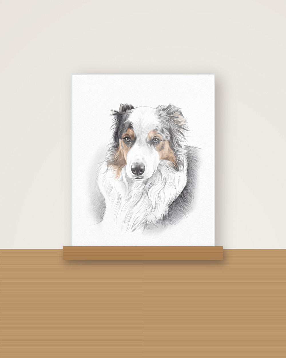 Hundeportrait im Stil Sketch als Acryl-Aufsteller, Beispiel