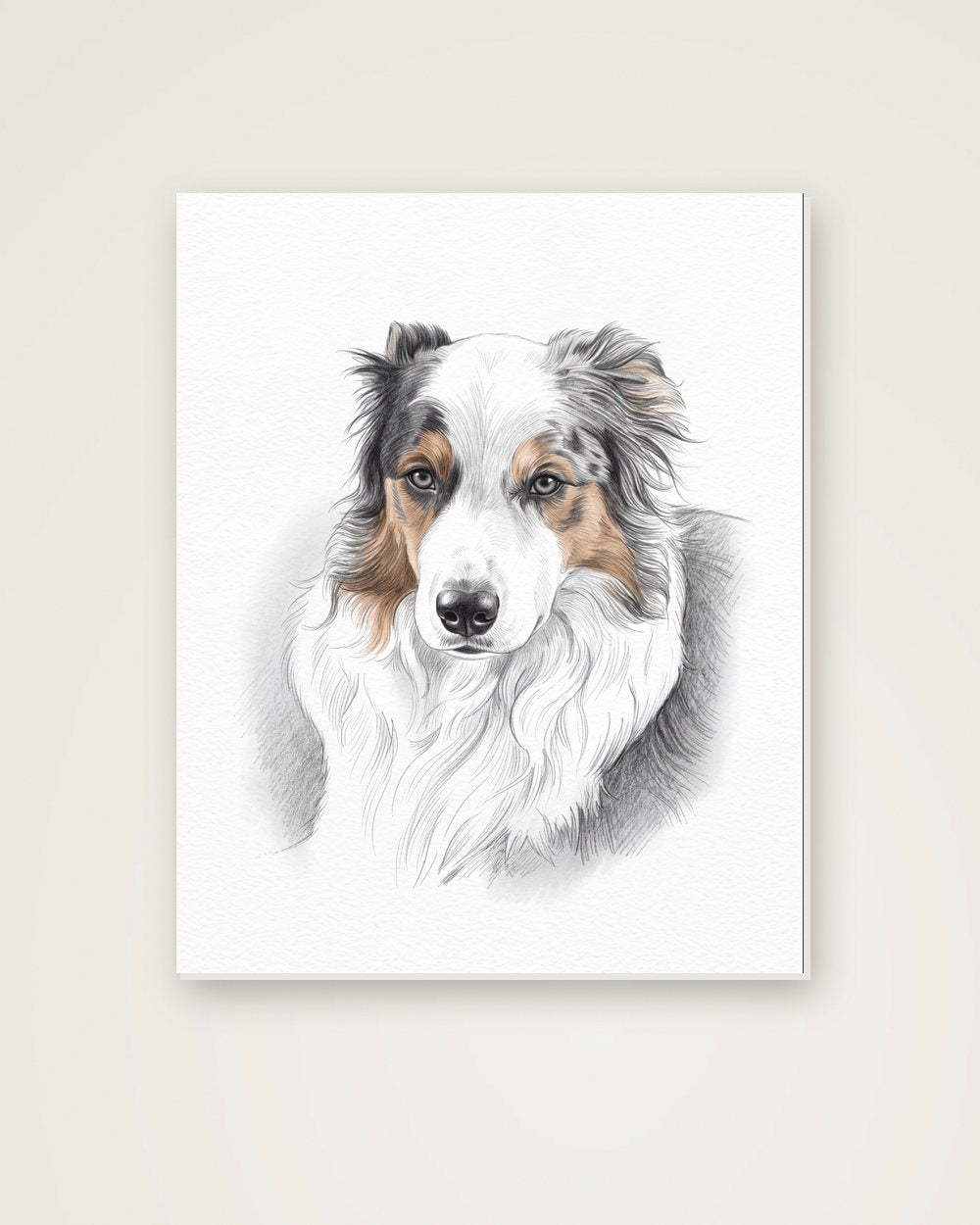 Hundeportrait im Stil Sketch auf Hartschaumplatte, Beispiel