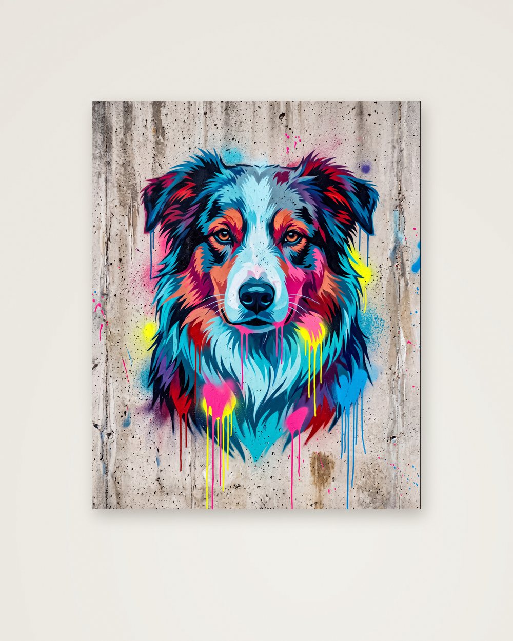 Hundeportrait im Stil Street-Art als Poster, Beispiel